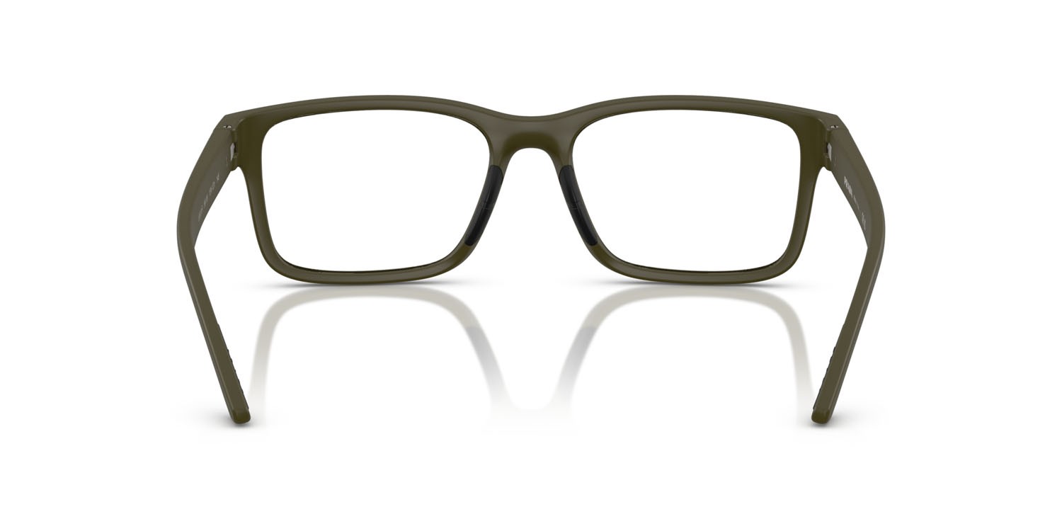 Occhiali da vista Prada Linea Rossa PS 01RV (15X1O1) colore verde militare opaco forma rettangolare lenti lente demo