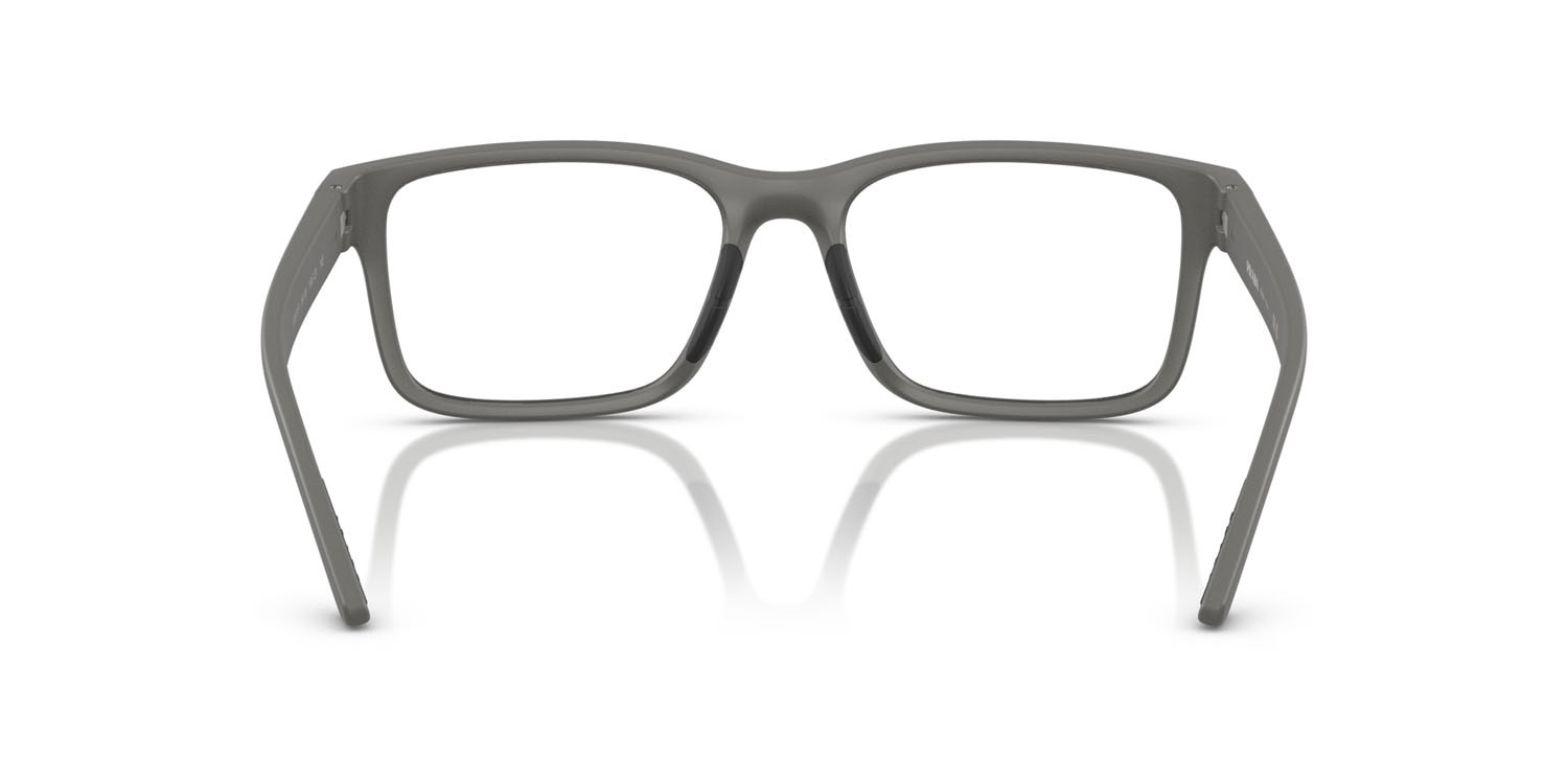 Occhiali da vista Prada Linea Rossa PS 01RV (16X1O1) colore grigio metallizzato forma rettangolare lenti lente demo