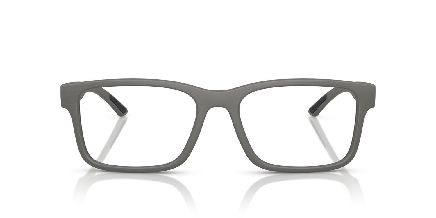 Occhiali da vista Prada Linea Rossa PS 01RV (16X1O1) colore grigio metallizzato forma rettangolare lenti lente demo