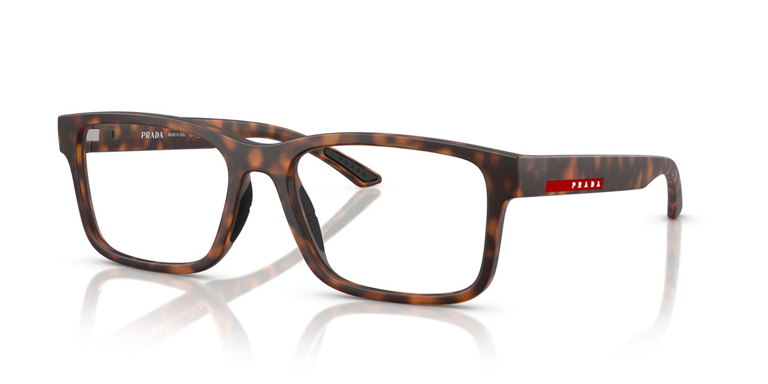 Occhiali da vista Prada Linea Rossa PS 01RV (17X1O1) colore tartarugato scuro gommato forma rettangolare lenti lente demo