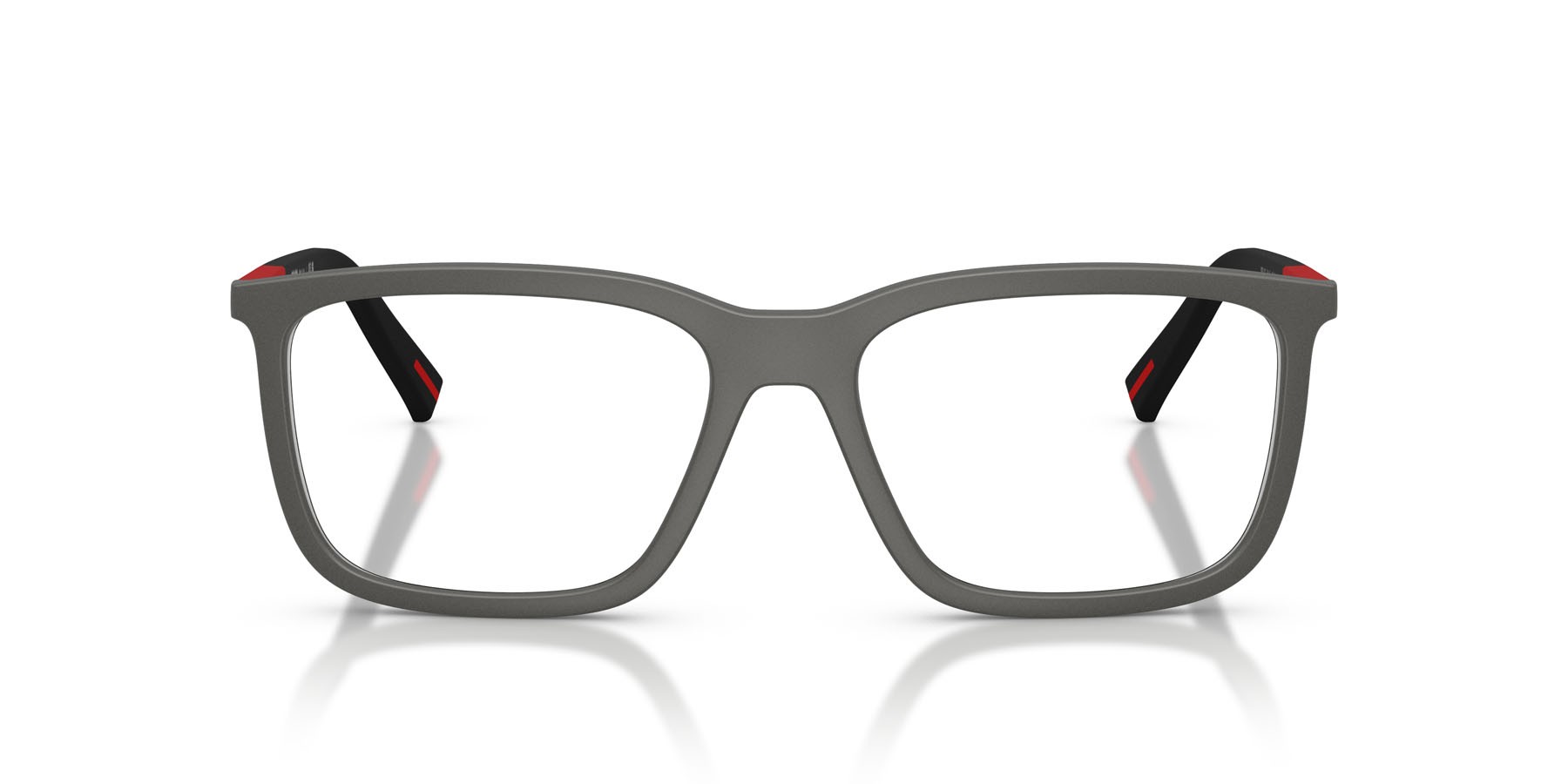 Occhiali da vista Prada Linea Rossa PS 01SV (16X1O1) colore grigio metallizzato forma quadrato lenti lente demo