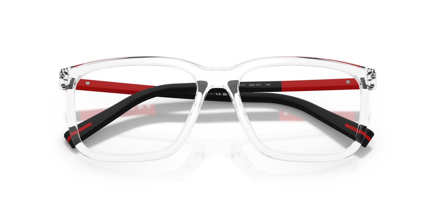 Occhiali da vista Prada Linea Rossa PS 01SV (2AZ1O1) colore cristallo forma quadrato lenti lente demo