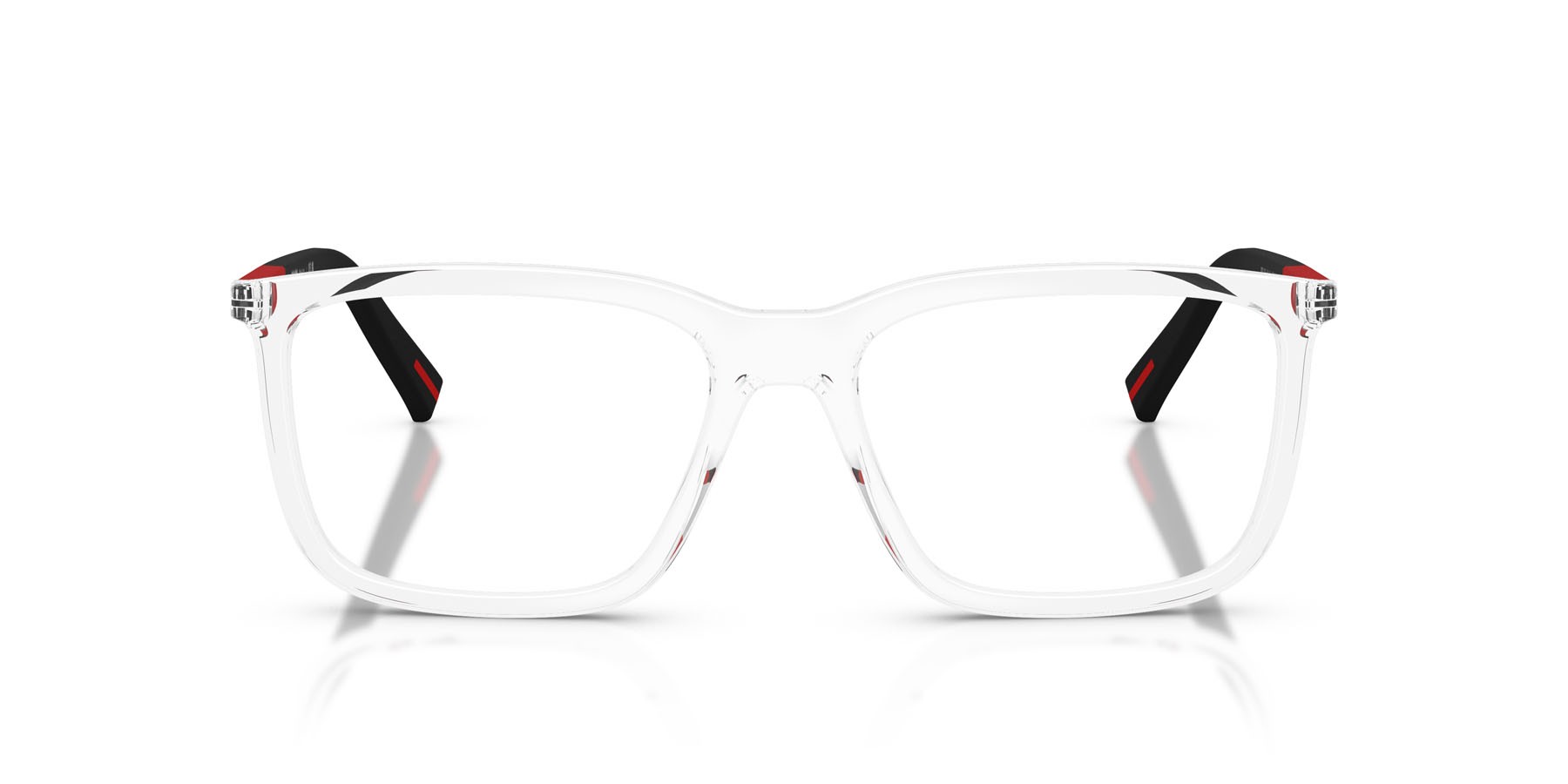 Occhiali da vista Prada Linea Rossa PS 01SV (2AZ1O1) colore cristallo forma quadrato lenti lente demo