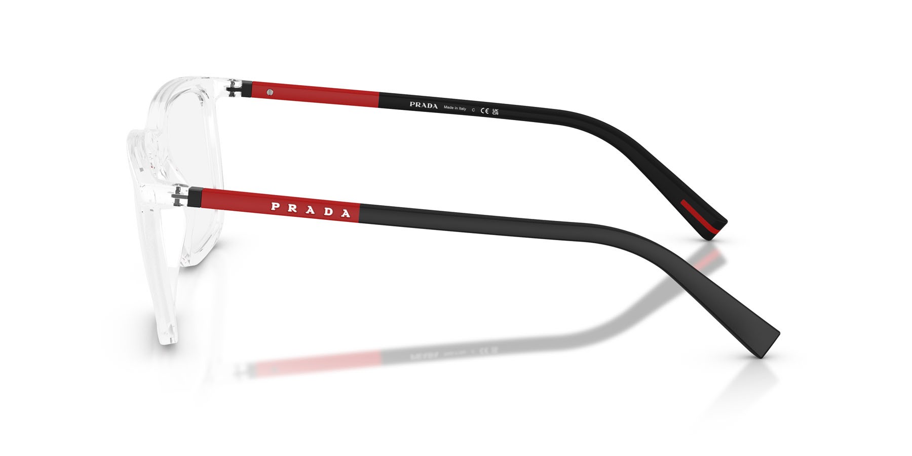 Occhiali da vista Prada Linea Rossa PS 01SV (2AZ1O1) colore cristallo forma quadrato lenti lente demo