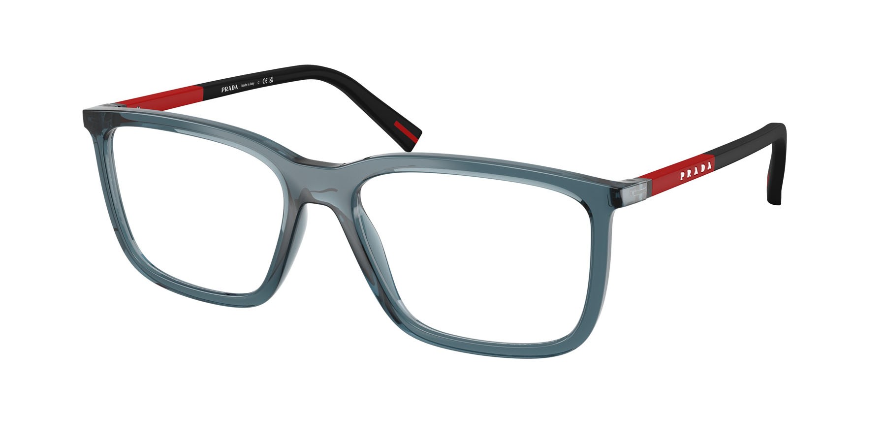 Occhiali da vista Prada Linea Rossa PS 01SV (CZH1O1) colore blu trasparente forma quadrato lenti lente demo