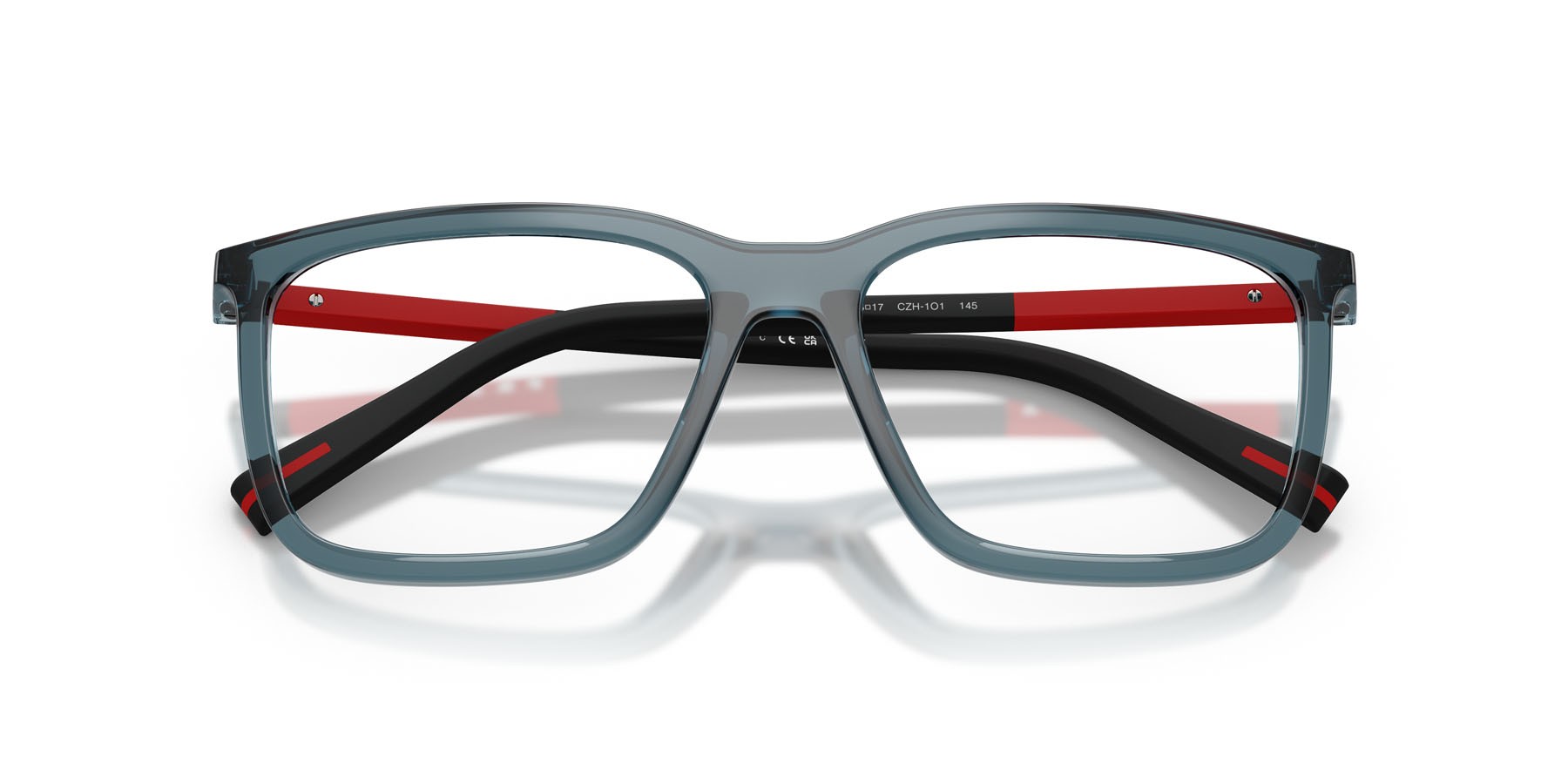 Occhiali da vista Prada Linea Rossa PS 01SV (CZH1O1) colore blu trasparente forma quadrato lenti lente demo