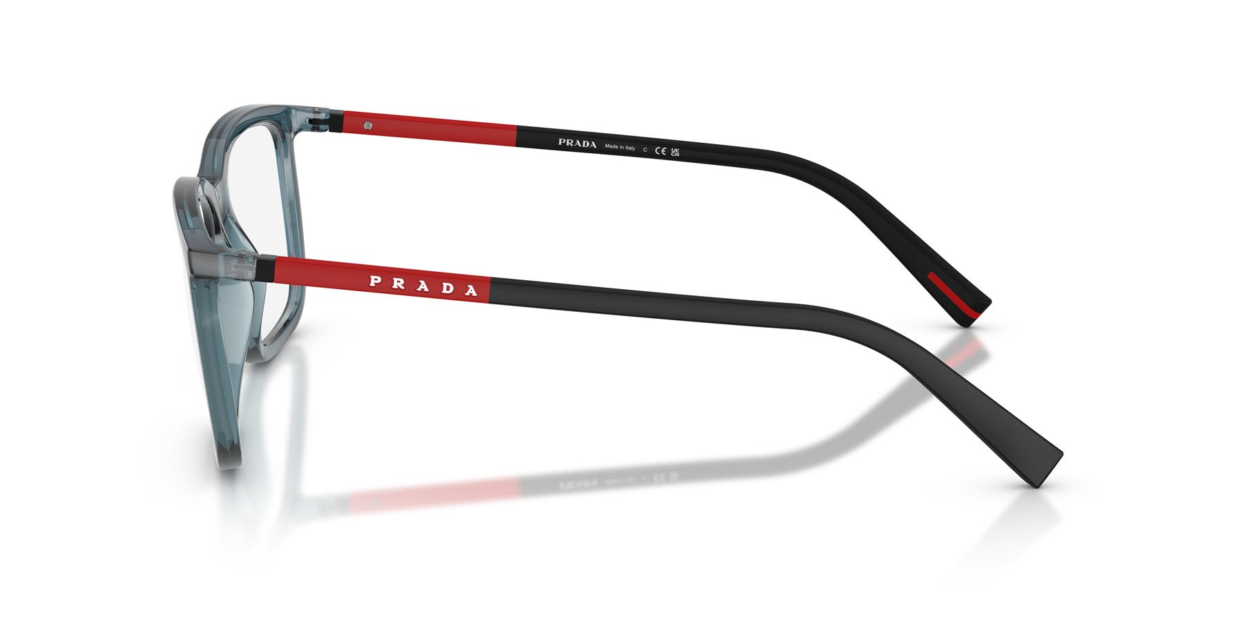 Occhiali da vista Prada Linea Rossa PS 01SV (CZH1O1) colore blu trasparente forma quadrato lenti lente demo