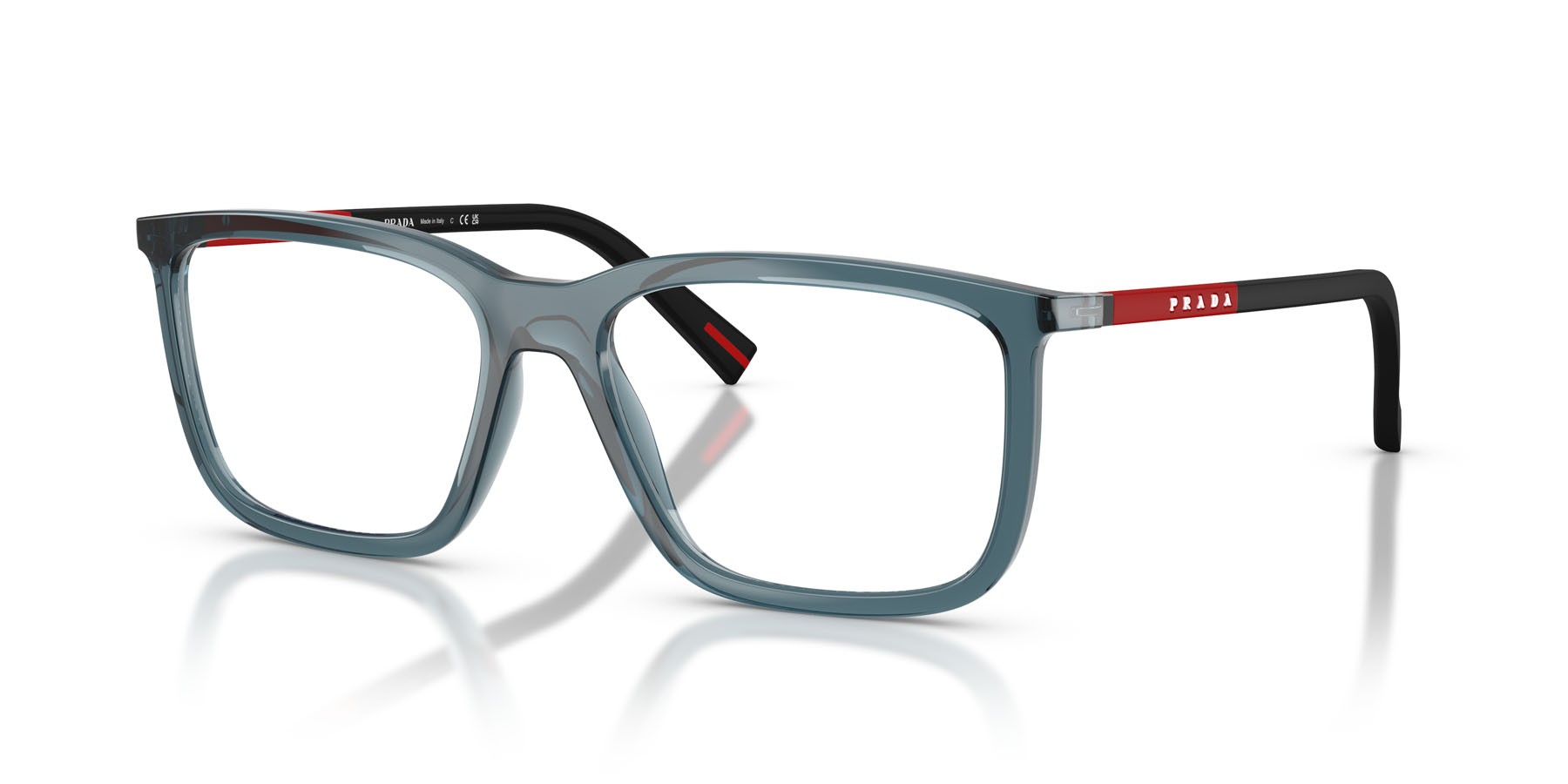 Occhiali da vista Prada Linea Rossa PS 01SV (CZH1O1) colore blu trasparente forma quadrato lenti lente demo
