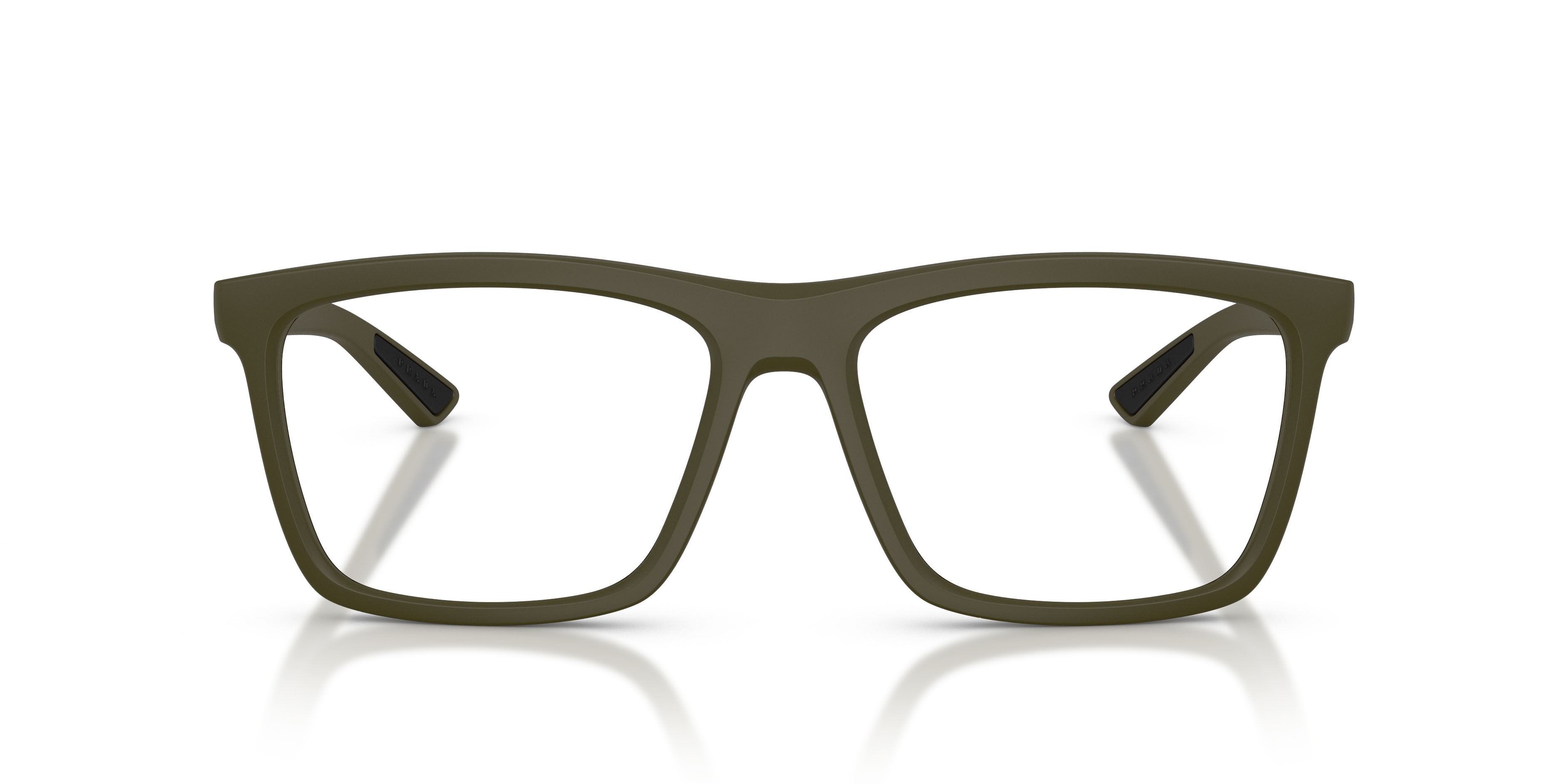 Occhiali da vista Prada Linea Rossa PS 01TV (15X1O1) colore verde opaco forma quadrato lenti lente demo