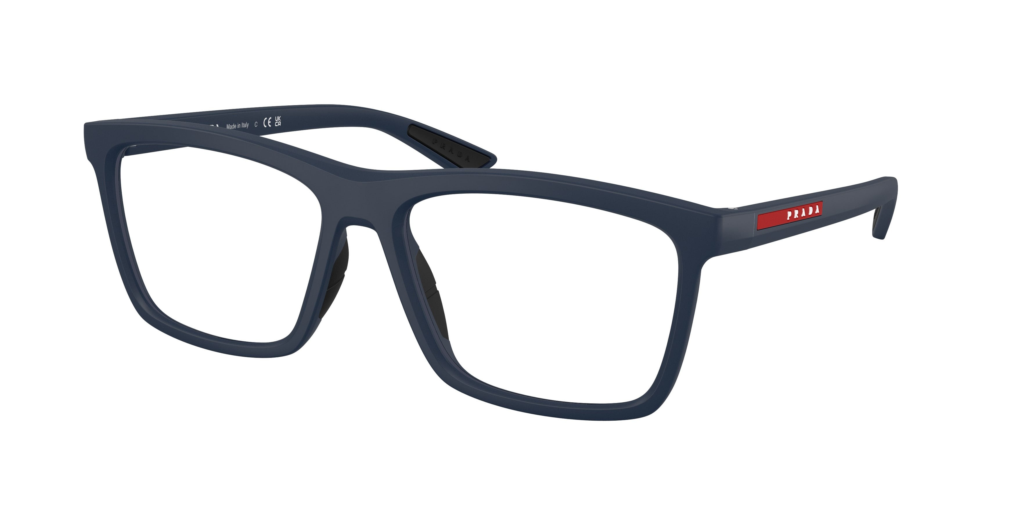 Occhiali da vista Prada Linea Rossa PS 01TV (MAG1O1) colore blu opaco forma quadrato lenti lente demo