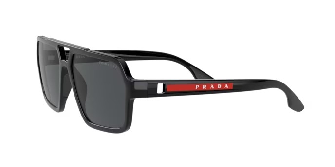 Sonnenbrillen Prada Linea Rossa PS 01XS (1AB02G) farbe black form rechteckig gläser polar dark grey