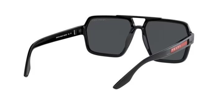 Sonnenbrillen Prada Linea Rossa PS 01XS (1AB02G) farbe black form rechteckig gläser polar dark grey
