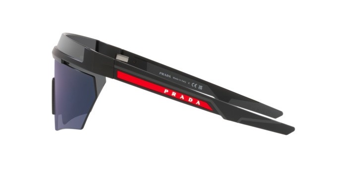 Sonnenbrillen Prada Linea Rossa PS 01YS (1BO03U) farbe nero opaco form unregelmäßig gläser grigio scuro con antiriflesso esterno