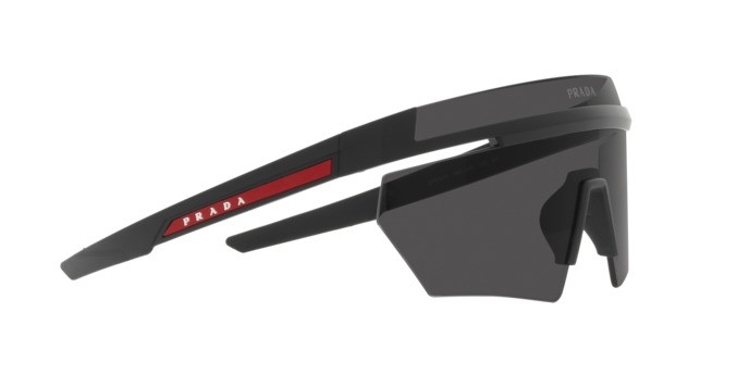Sonnenbrillen Prada Linea Rossa PS 01YS (1BO06F) farbe nero opaco form unregelmäßig gläser grigio scuro