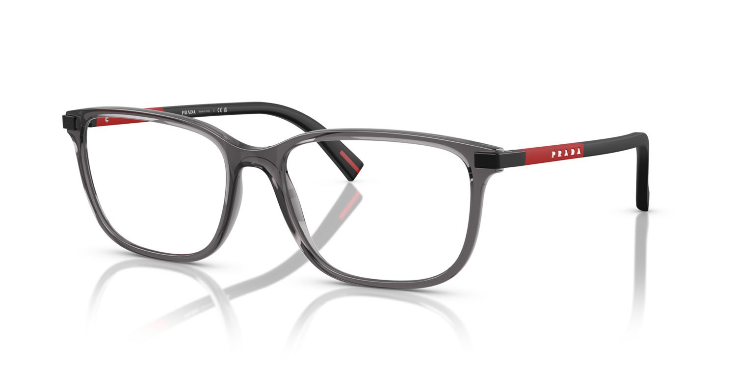 Occhiali da vista Prada Linea Rossa PS 02RV (01D1O1) colore antracite trasparente forma quadrato lenti lente demo