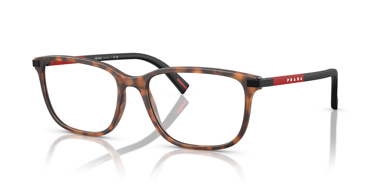 Occhiali da vista Prada Linea Rossa PS 02RV (17X1O1) colore tartarugato scuro gommato forma quadrato lenti lente demo