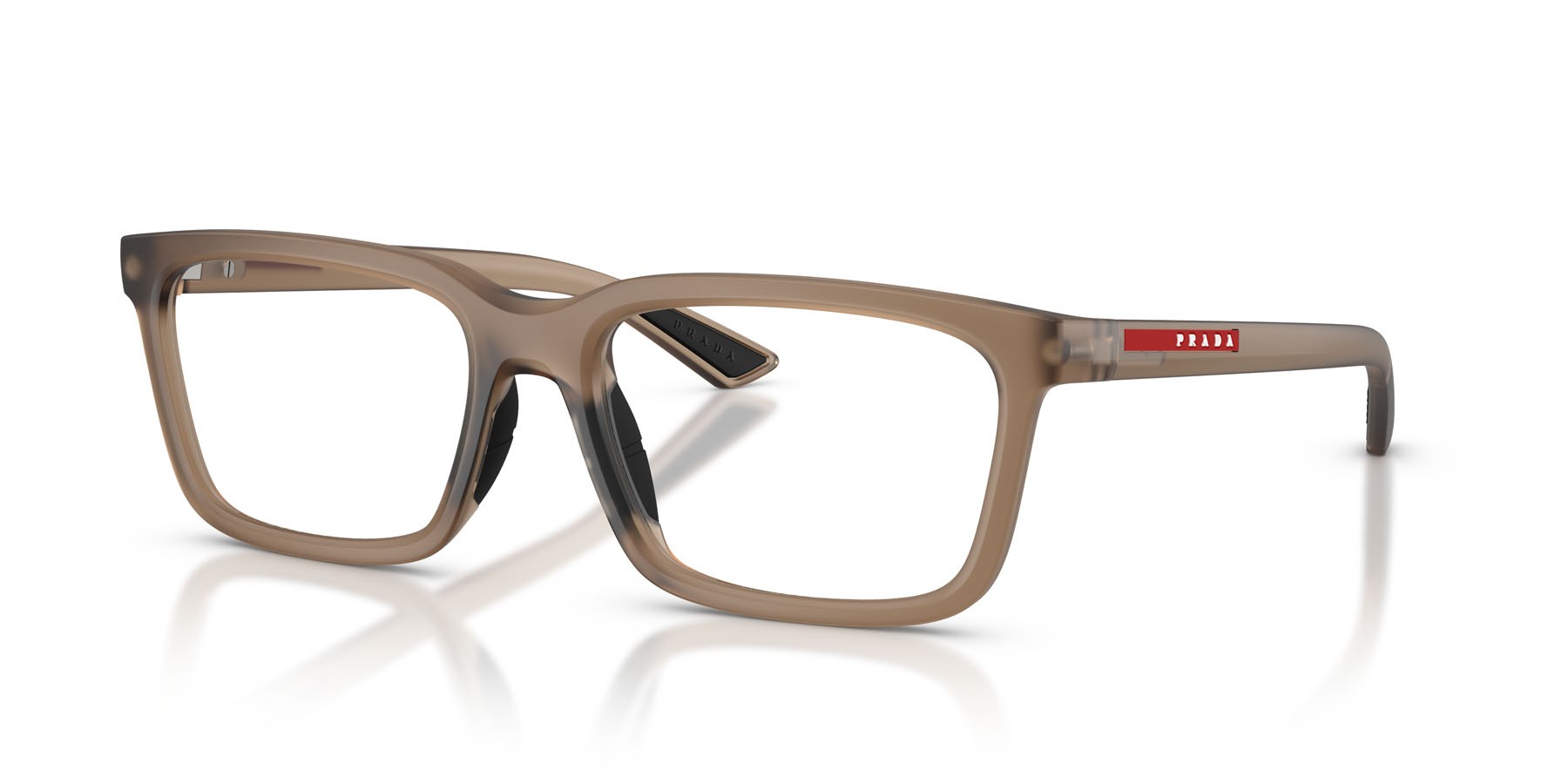 Occhiali da vista Prada Linea Rossa PS 02SV (29F1O1) colore frosted brown forma rettangolare lenti lente demo