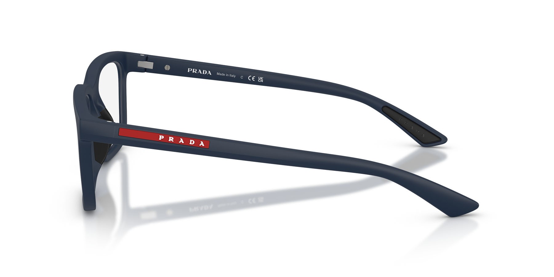 Occhiali da vista Prada Linea Rossa PS 02SV (MAG1O1) colore blu opaco forma rettangolare lenti lente demo