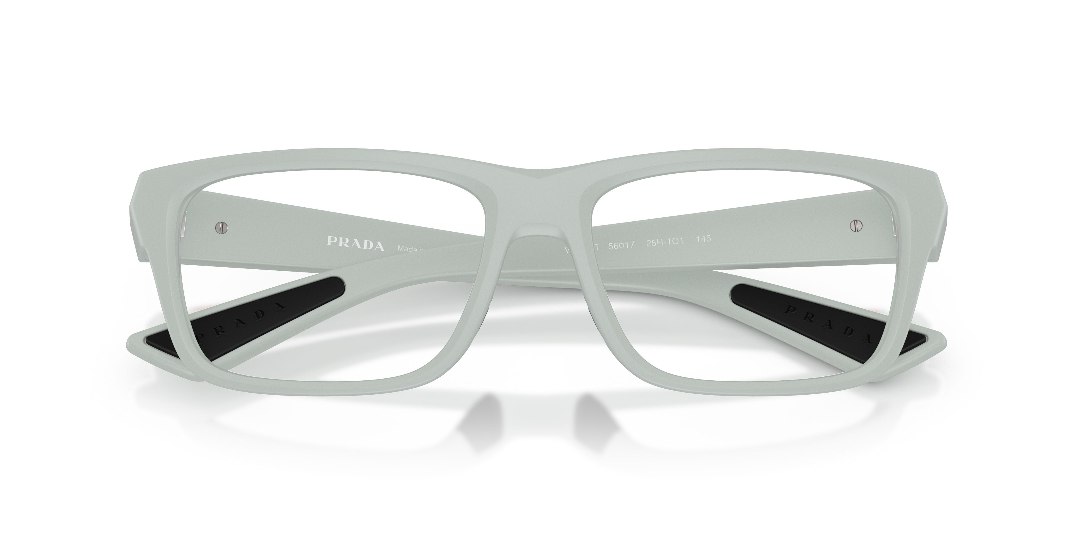 Occhiali da vista Prada Linea Rossa PS 02TV (25H1O1) colore grigio trasparente forma quadrato lenti lente demo