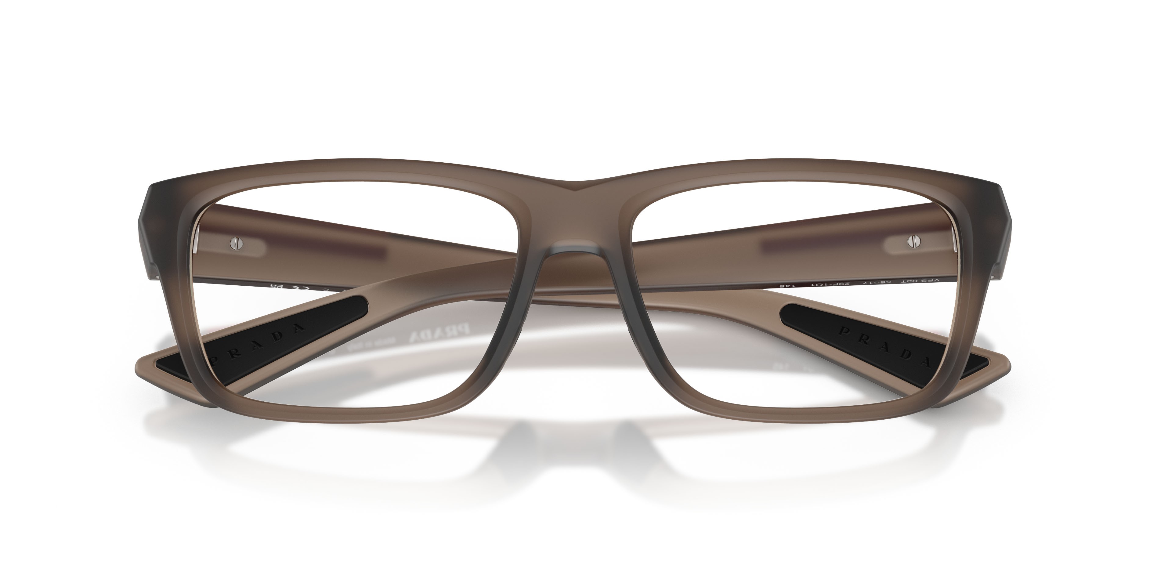 Occhiali da vista Prada Linea Rossa PS 02TV (29F1O1) colore frosted brown forma quadrato lenti lente demo