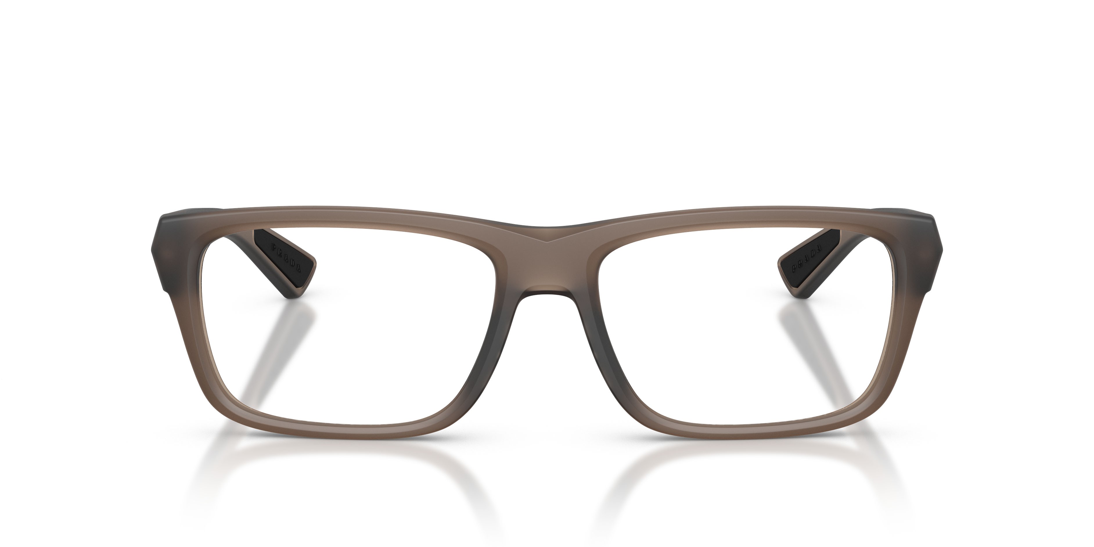 Occhiali da vista Prada Linea Rossa PS 02TV (29F1O1) colore frosted brown forma quadrato lenti lente demo