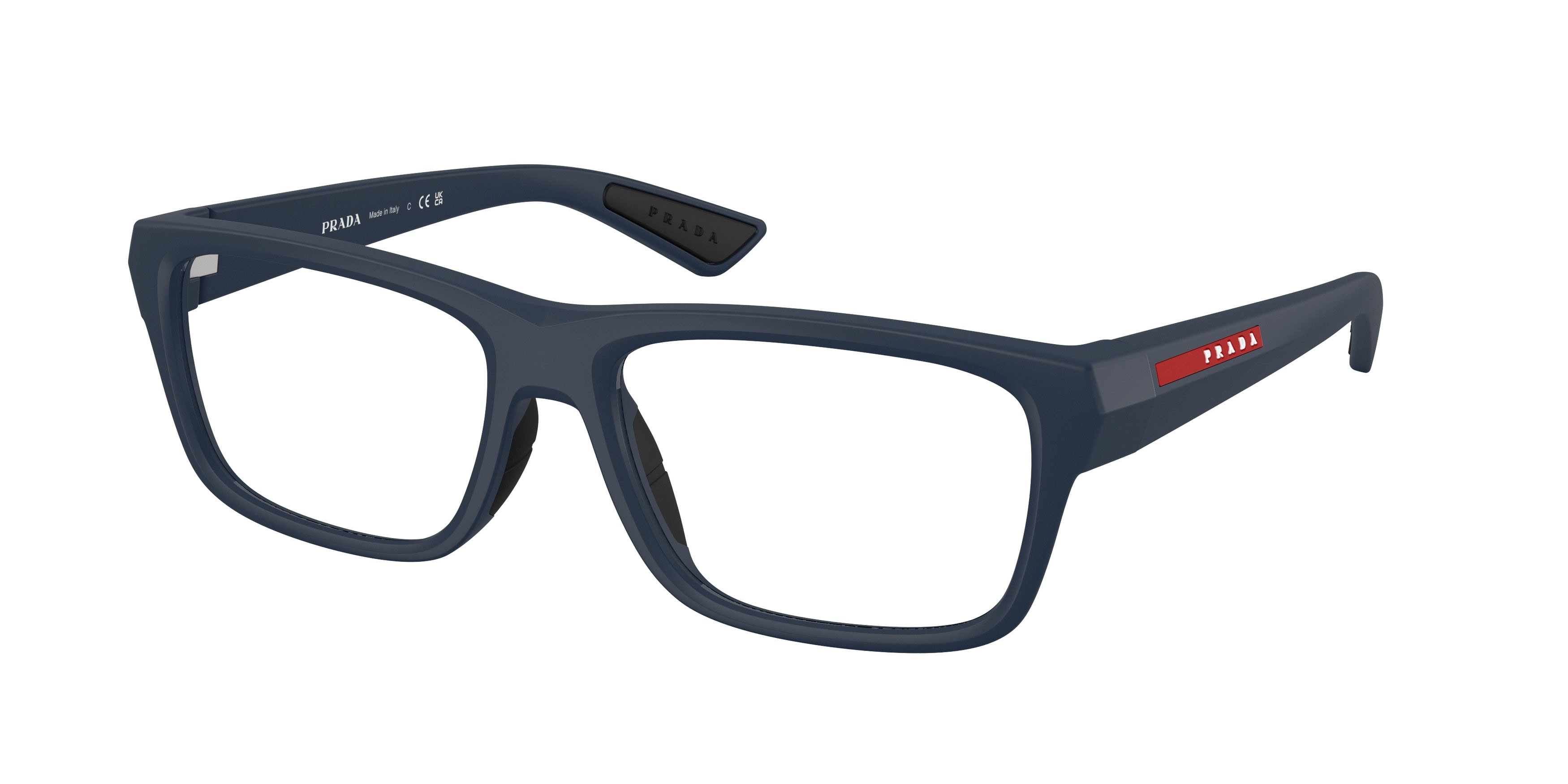 Occhiali da vista Prada Linea Rossa PS 02TV (MAG1O1) colore blu opaco forma quadrato lenti lente demo