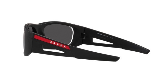 Sonnenbrillen Prada Linea Rossa PS 02YS (1BO06F) farbe nero opaco form unregelmäßig gläser grigio scuro