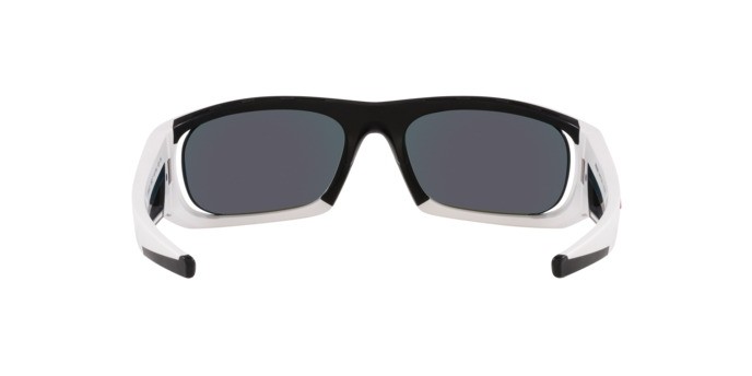 Occhiali da sole Prada Linea Rossa PS 02YS (AAI04U) colore bianco opaco/nero forma irregolare lenti orange multilayer tuning
