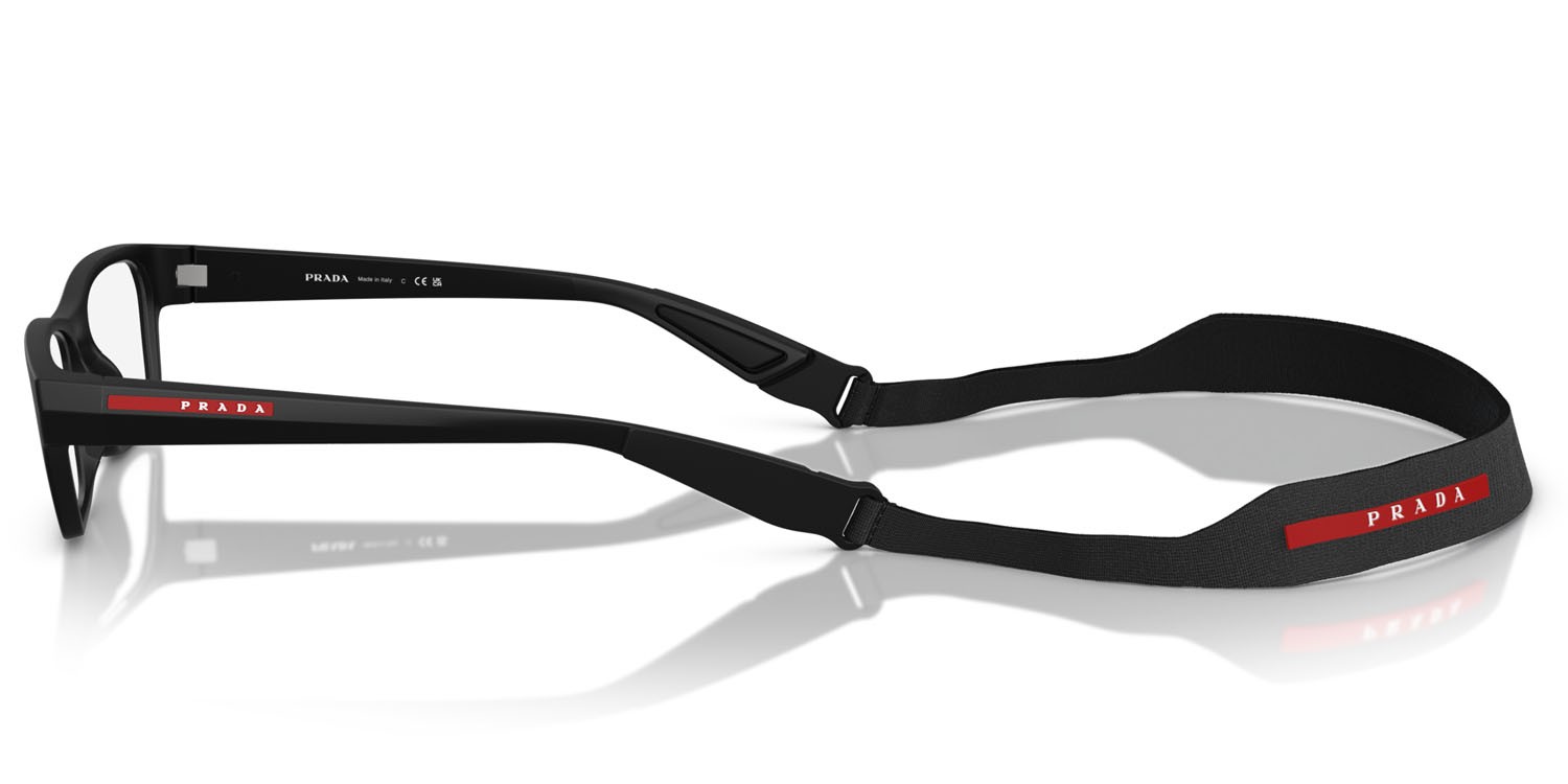 Occhiali da vista Prada Linea Rossa PS 03RV (1BO1O1) colore nero opaco forma quadrato lenti lente demo