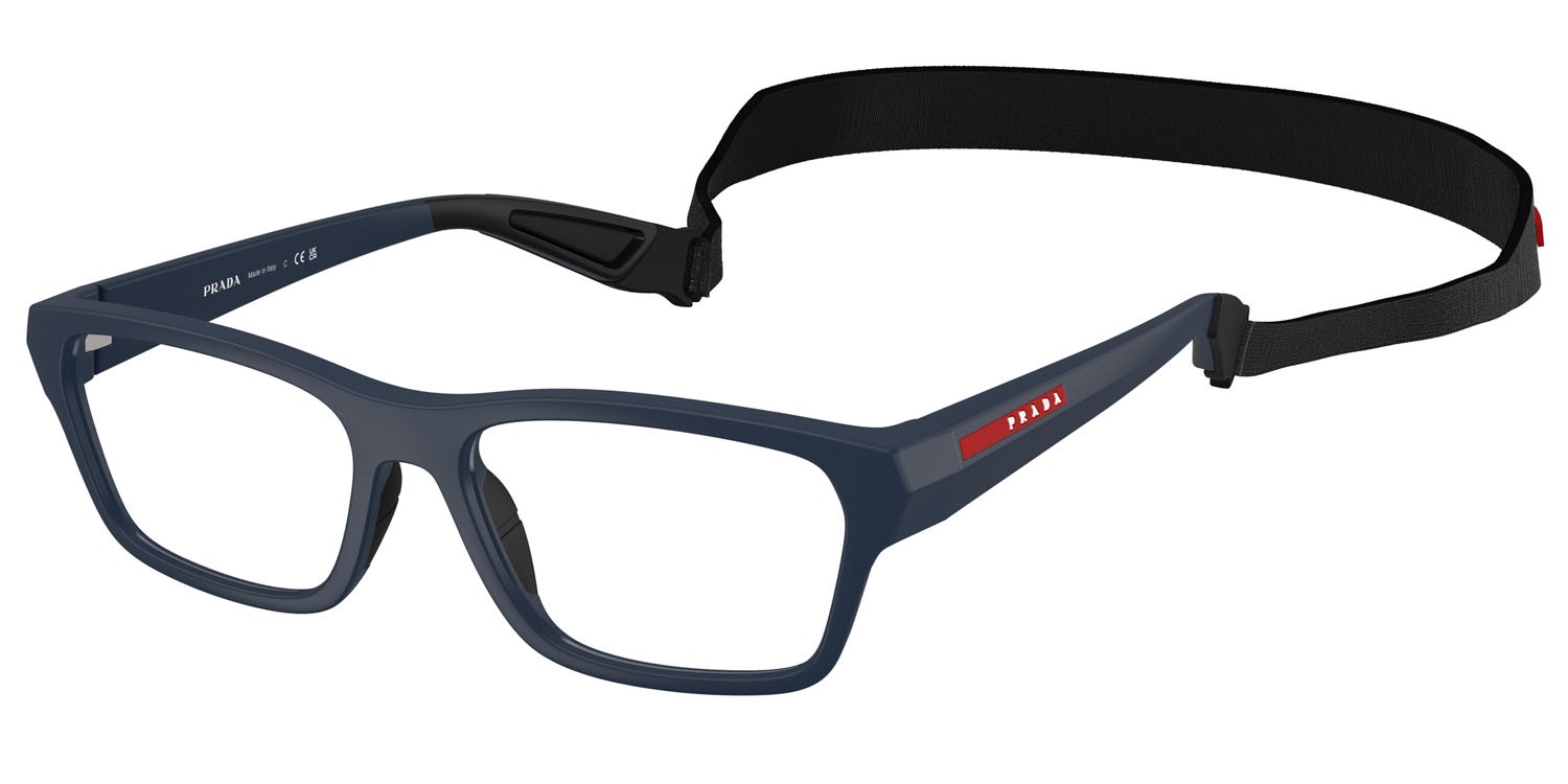 Occhiali da vista Prada Linea Rossa PS 03RV (MAG1O1) colore baltic opaco forma quadrato lenti lente demo