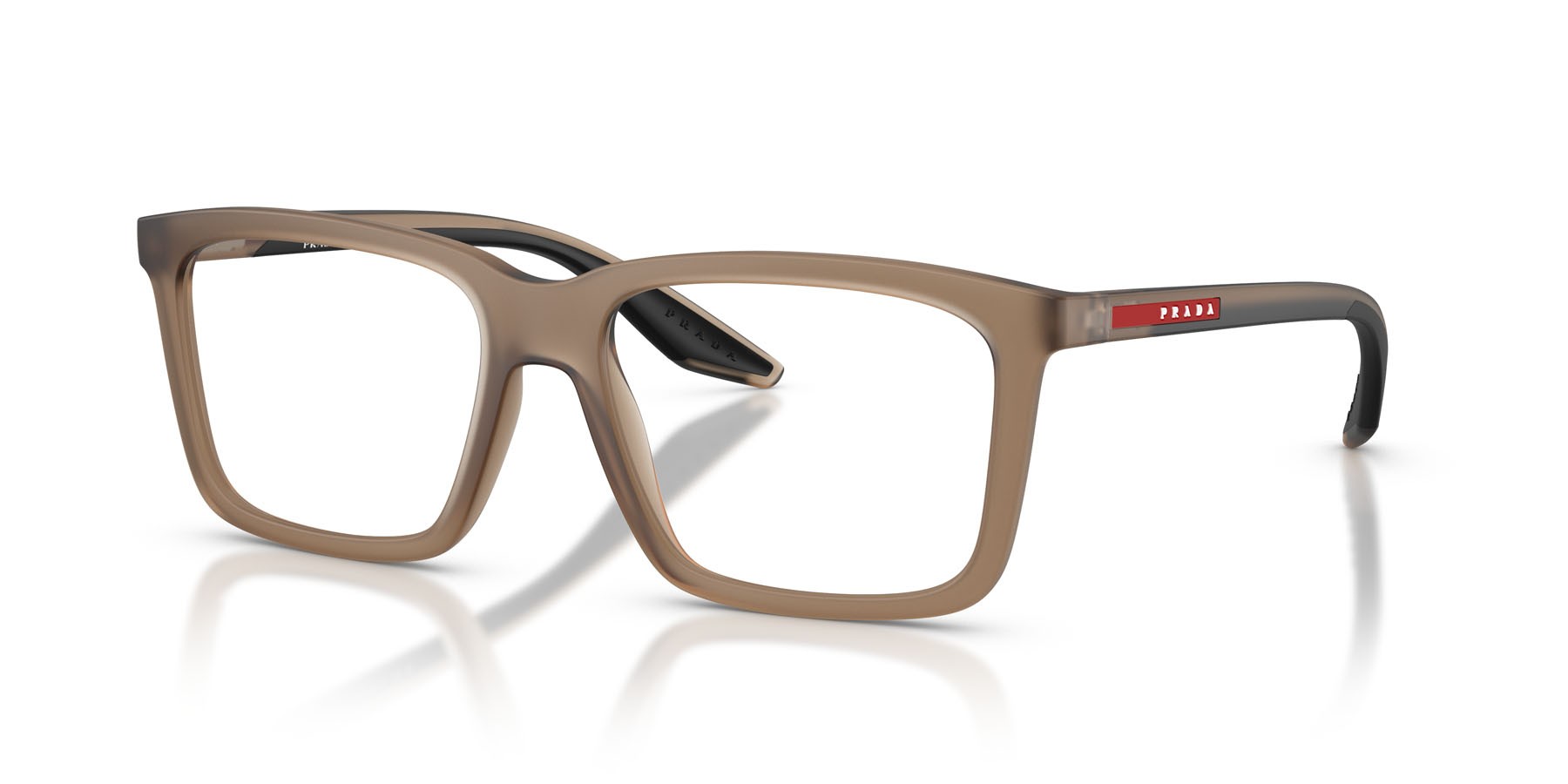 Occhiali da vista Prada Linea Rossa PS 03SV (29F1O1) colore frosted brown forma rettangolare lenti lente demo