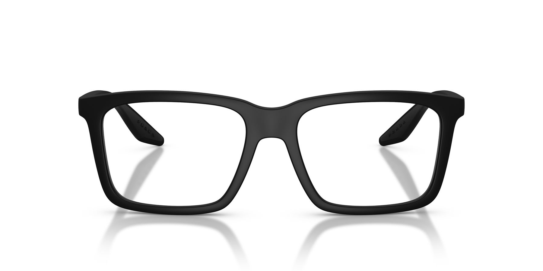 Occhiali da vista Prada Linea Rossa PS 03SV (DG01O1) colore nero gommato forma rettangolare lenti lente demo