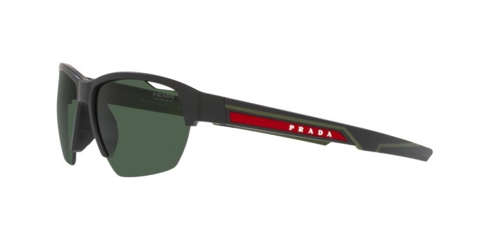 Sonnenbrillen Prada Linea Rossa PS 03YS (18G06U) farbe nero opaco form unregelmäßig gläser green tuning
