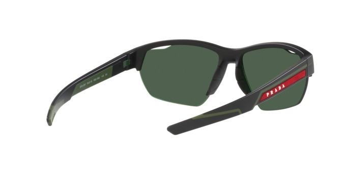 Sonnenbrillen Prada Linea Rossa PS 03YS (18G06U) farbe nero opaco form unregelmäßig gläser green tuning