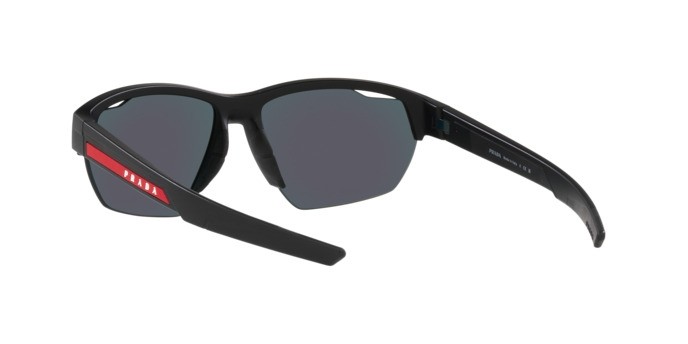 Sonnenbrillen Prada Linea Rossa PS 03YS (1BO04U) farbe nero opaco form unregelmäßig gläser orange multilayer tuning