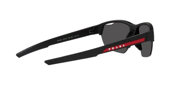 Sonnenbrillen Prada Linea Rossa PS 03YS (1BO06F) farbe nero opaco form unregelmäßig gläser grigio scuro