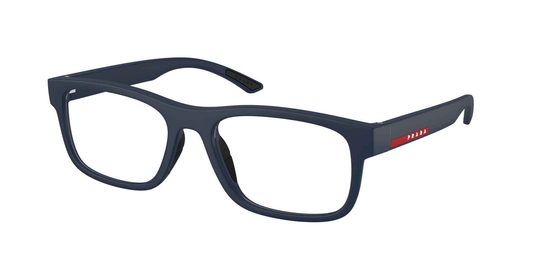 Occhiali da vista Prada Linea Rossa PS 04QV (MAG1O1) colore blu opaco forma rettangolare lenti lente demo