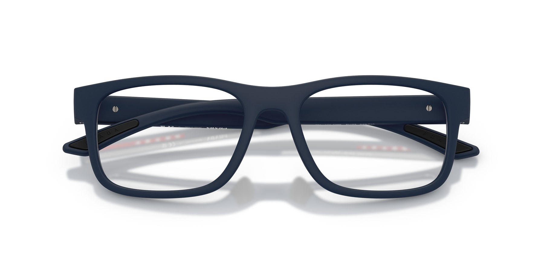 Occhiali da vista Prada Linea Rossa PS 04QV (MAG1O1) colore blu opaco forma rettangolare lenti lente demo