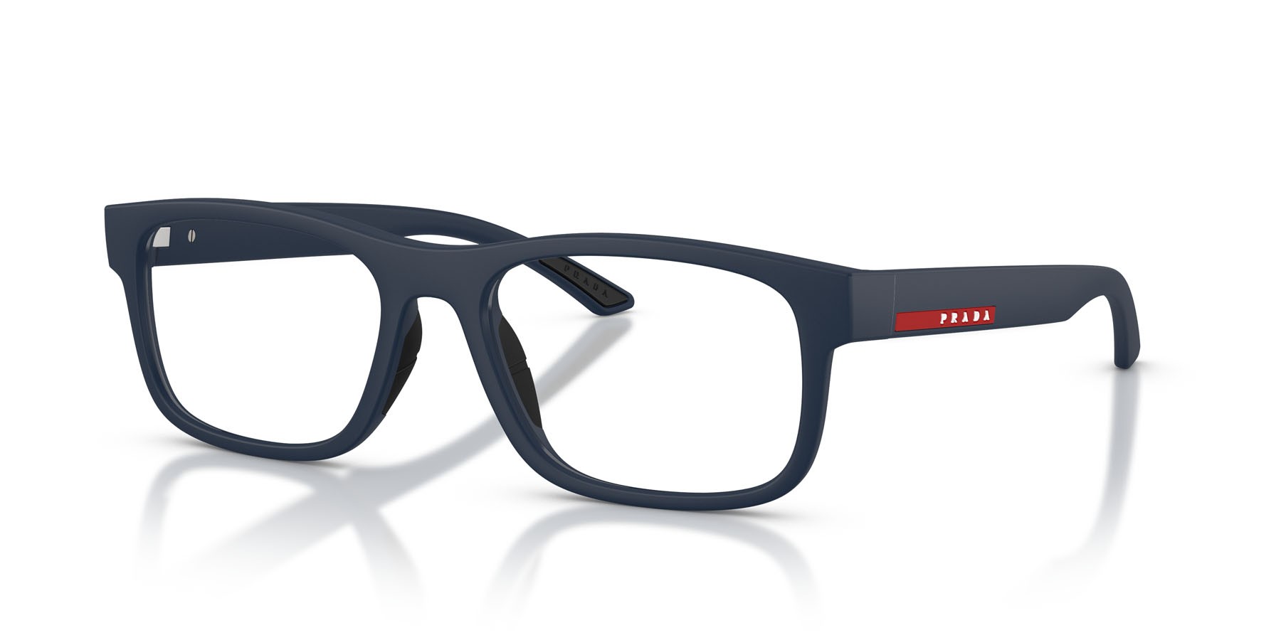 Occhiali da vista Prada Linea Rossa PS 04QV (MAG1O1) colore blu opaco forma rettangolare lenti lente demo