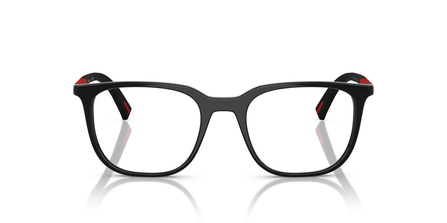 Occhiali da vista Prada Linea Rossa PS 04RV (1AB1O1) colore nero forma quadrato lenti lente demo
