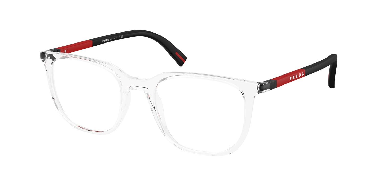 Occhiali da vista Prada Linea Rossa PS 04RV (2AZ1O1) colore trasparente forma quadrato lenti lente demo