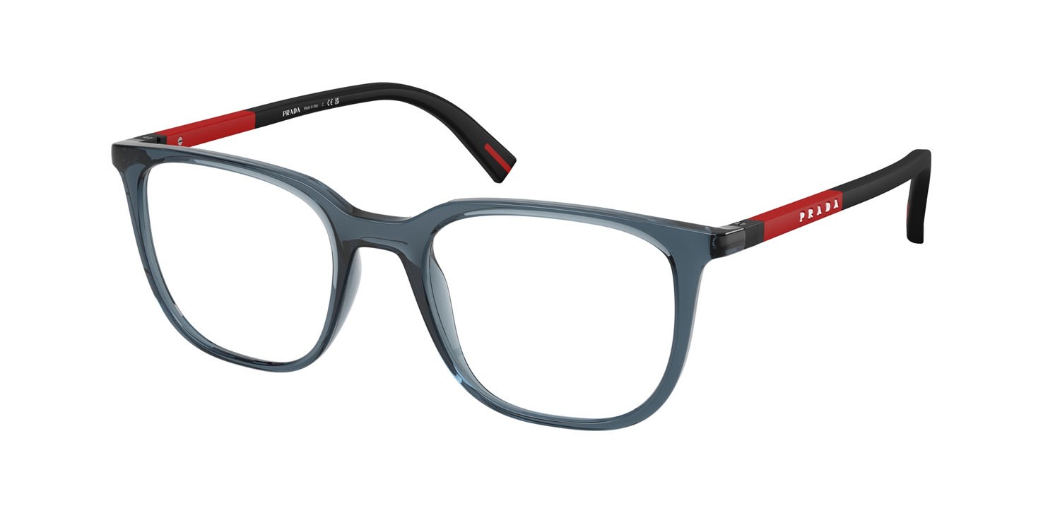 Occhiali da vista Prada Linea Rossa PS 04RV (CZH1O1) colore blu trasparente forma quadrato lenti lente demo