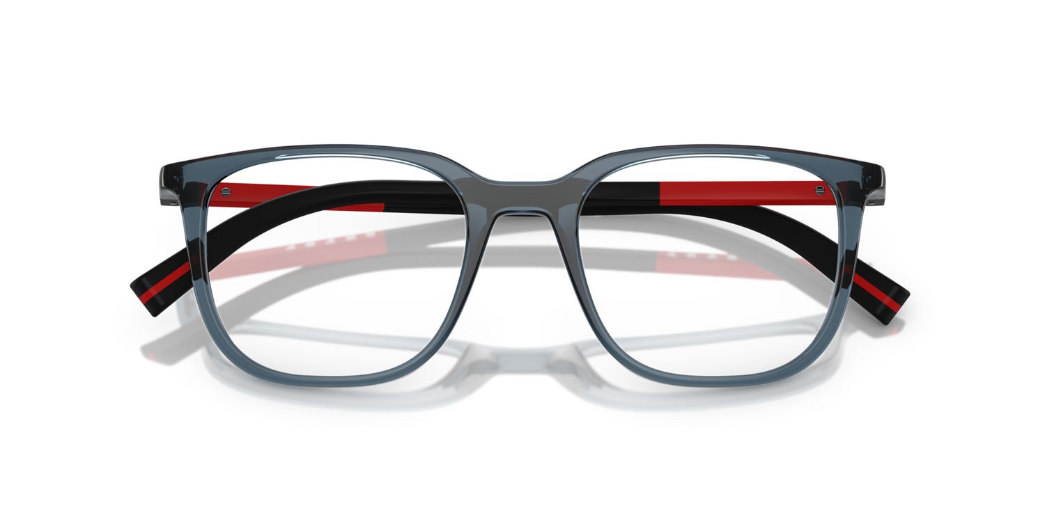 Occhiali da vista Prada Linea Rossa PS 04RV (CZH1O1) colore blu trasparente forma quadrato lenti lente demo