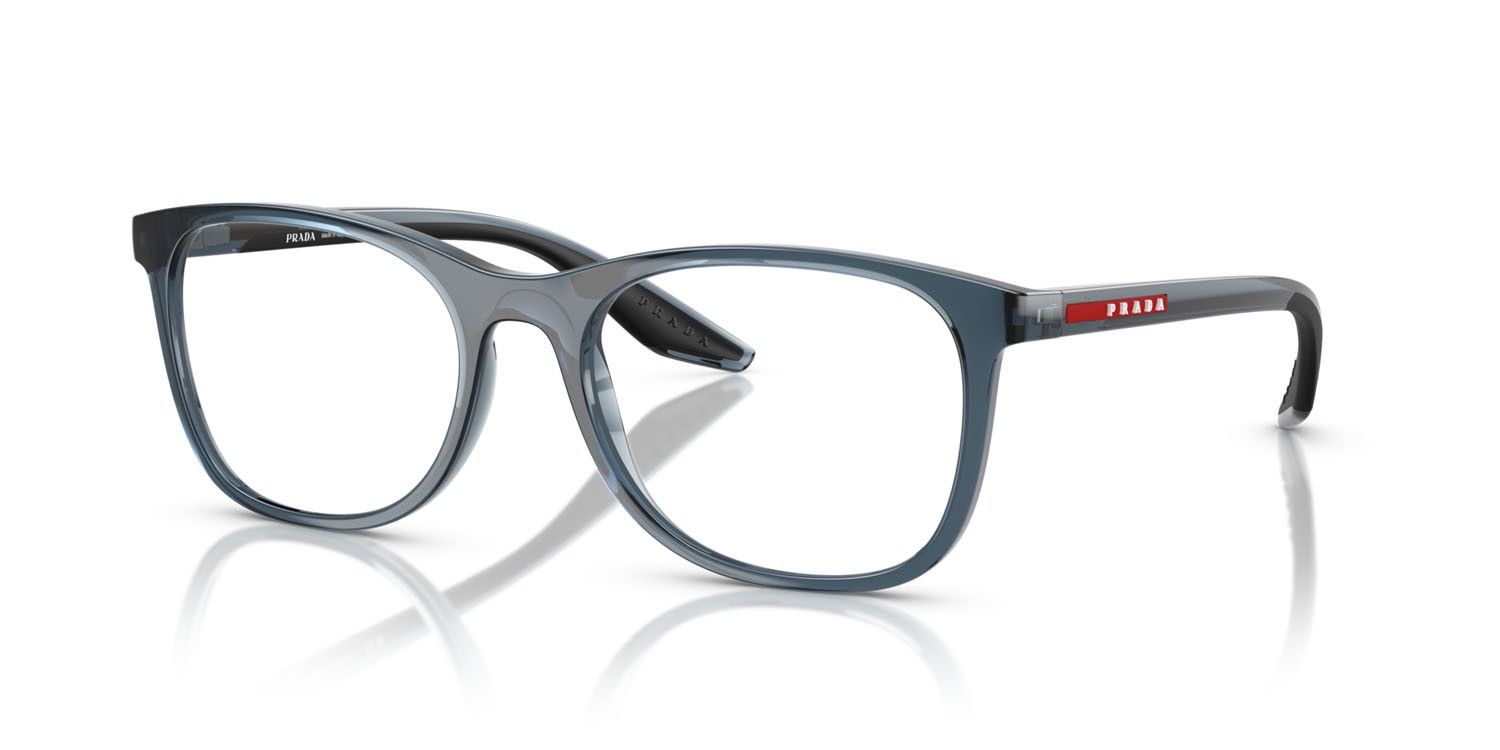 Eyeglasses Prada Linea Rossa PS 05PV (CZH1O1) color azzurro trasparente shape square lenses lente demo