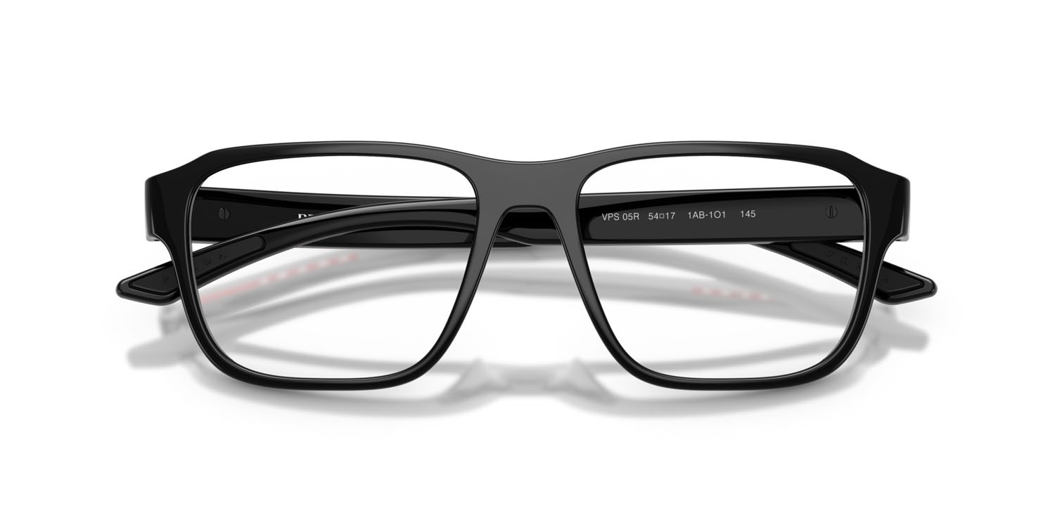 Occhiali da vista Prada Linea Rossa PS 05RV (1AB1O1) colore nero forma irregolare lenti lente demo