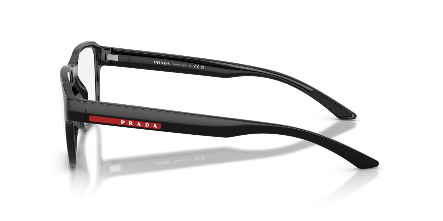 Occhiali da vista Prada Linea Rossa PS 05RV (1AB1O1) colore nero forma irregolare lenti lente demo