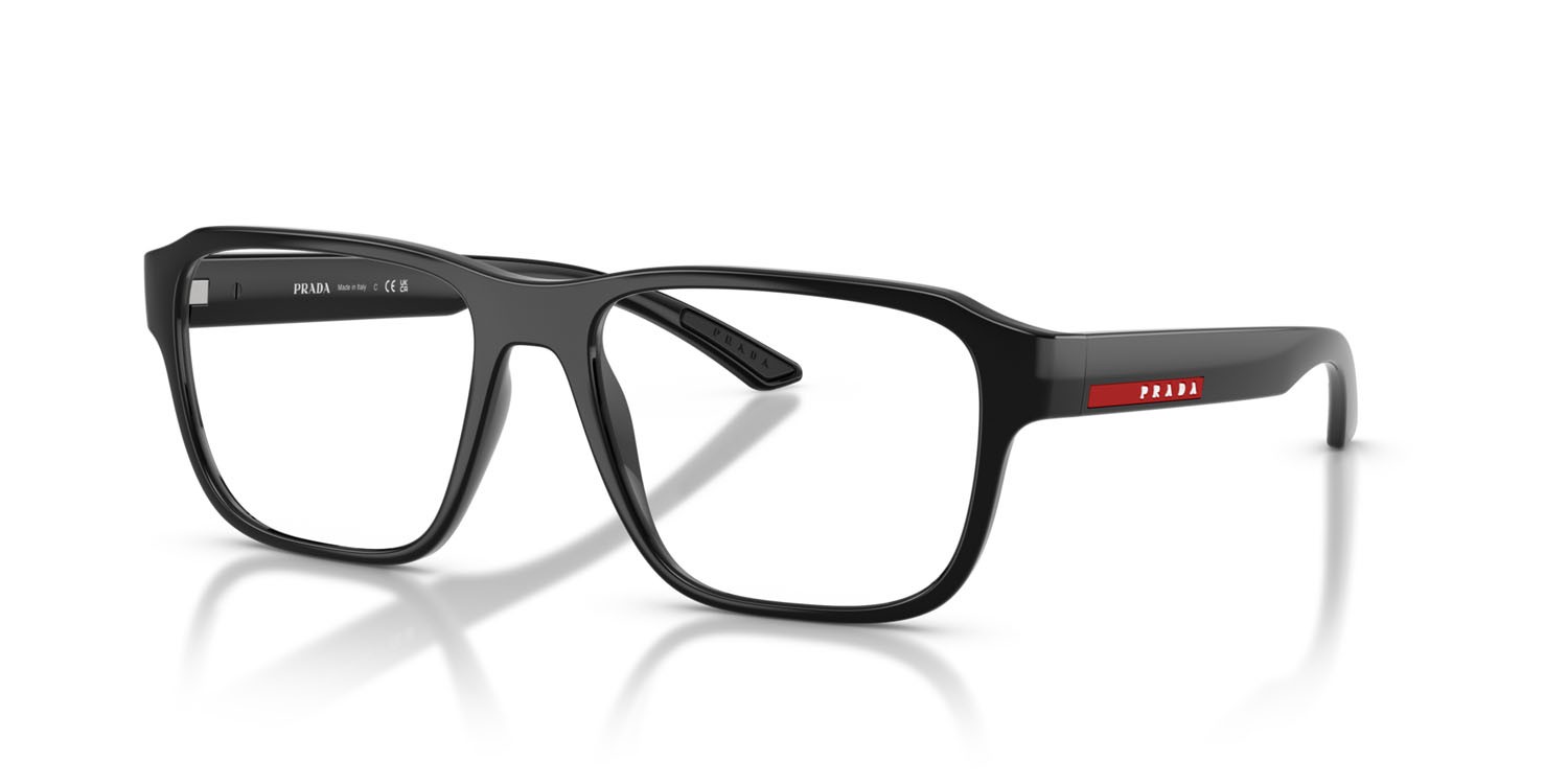 Occhiali da vista Prada Linea Rossa PS 05RV (1AB1O1) colore nero forma irregolare lenti lente demo