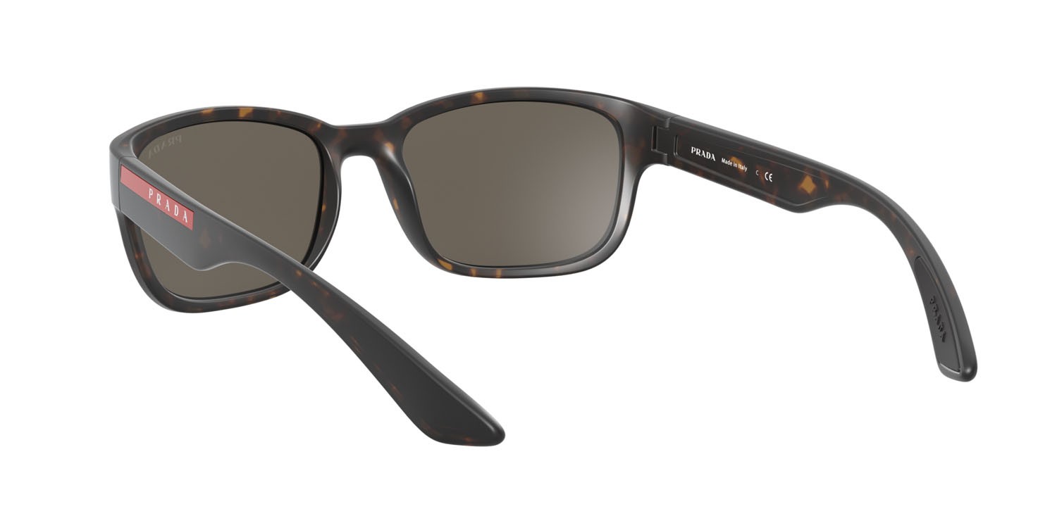 Sonnenbrillen Prada Linea Rossa PS 05VS (5645G1) farbe havana semi-brillante form quadratisch gläser marrone