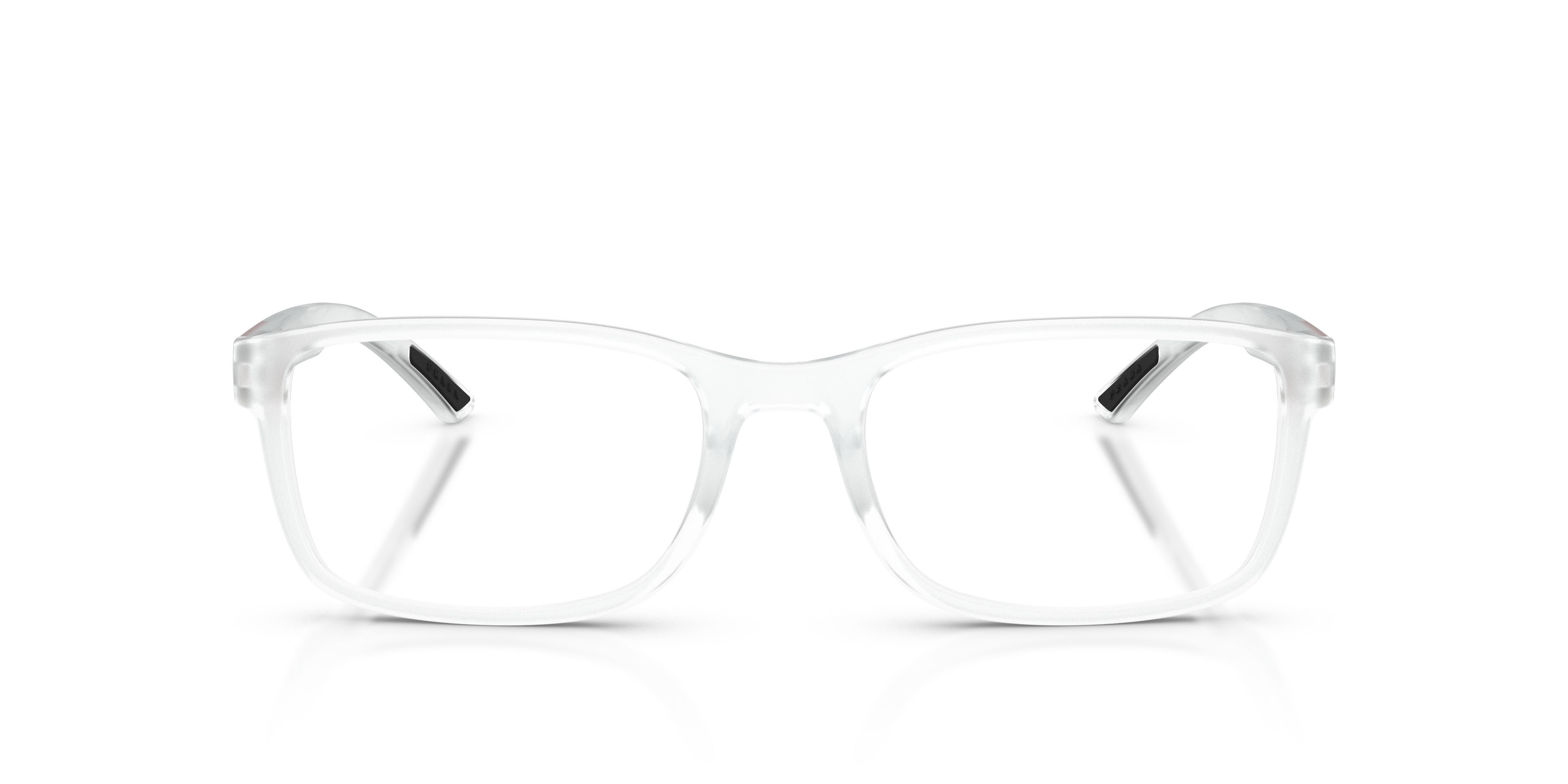 Occhiali da vista Prada Linea Rossa PS 06RV (14V1O1) colore cristallo opaco forma quadrato lenti lente demo