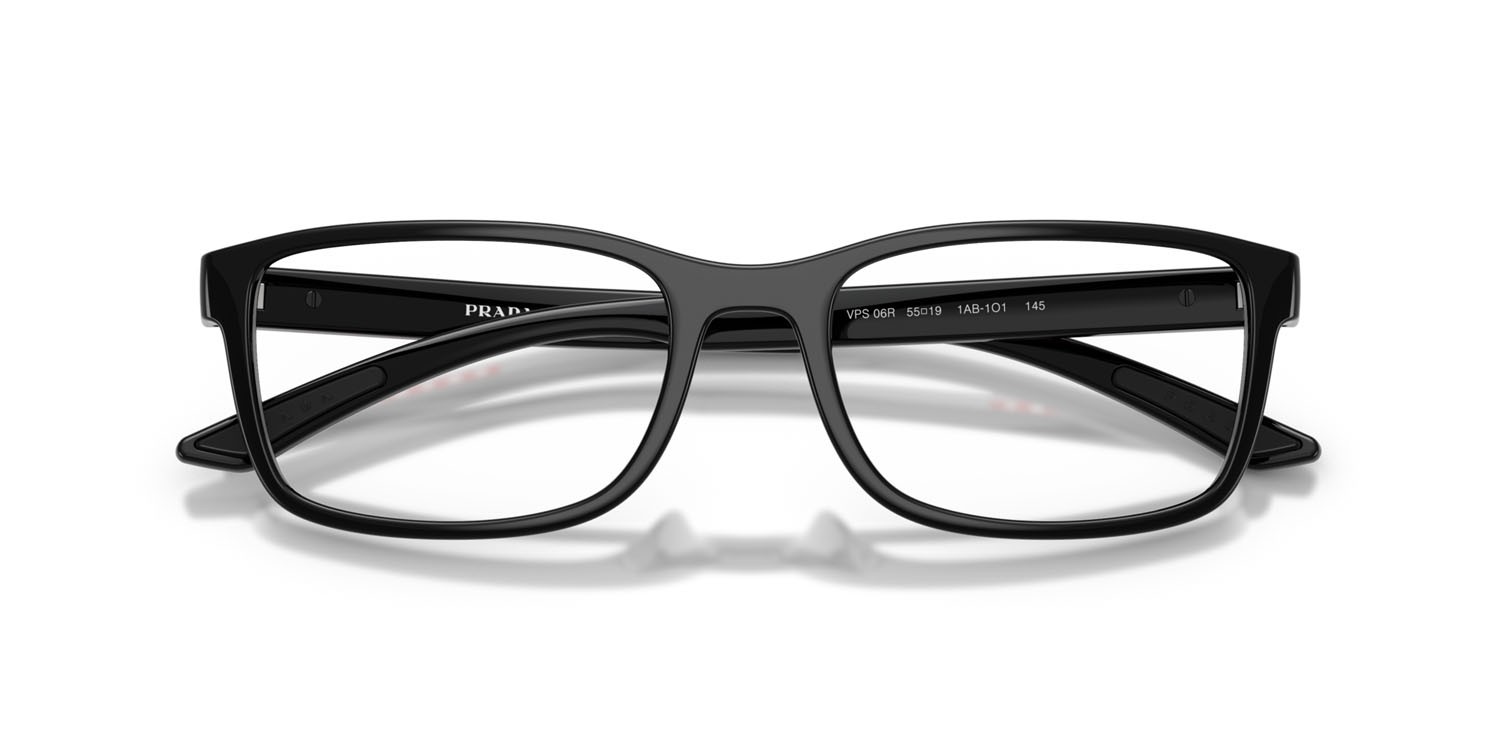 Occhiali da vista Prada Linea Rossa PS 06RV (1AB1O1) colore nero forma quadrato lenti lente demo